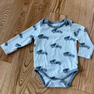 Monica + Andy | Tree truck long sleeve bodysuit Christmas holiday